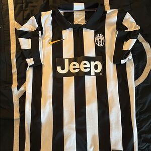 Juventus Black and White Striped Jersey
